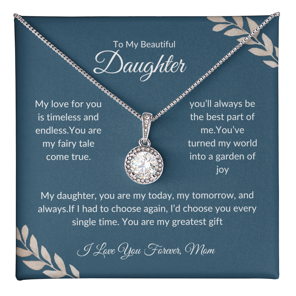 To My Daughter  | Love Mom | Forever Love Necklace
