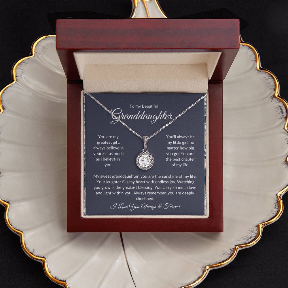 To My Granddaughter – Sparkling Pendant Necklace