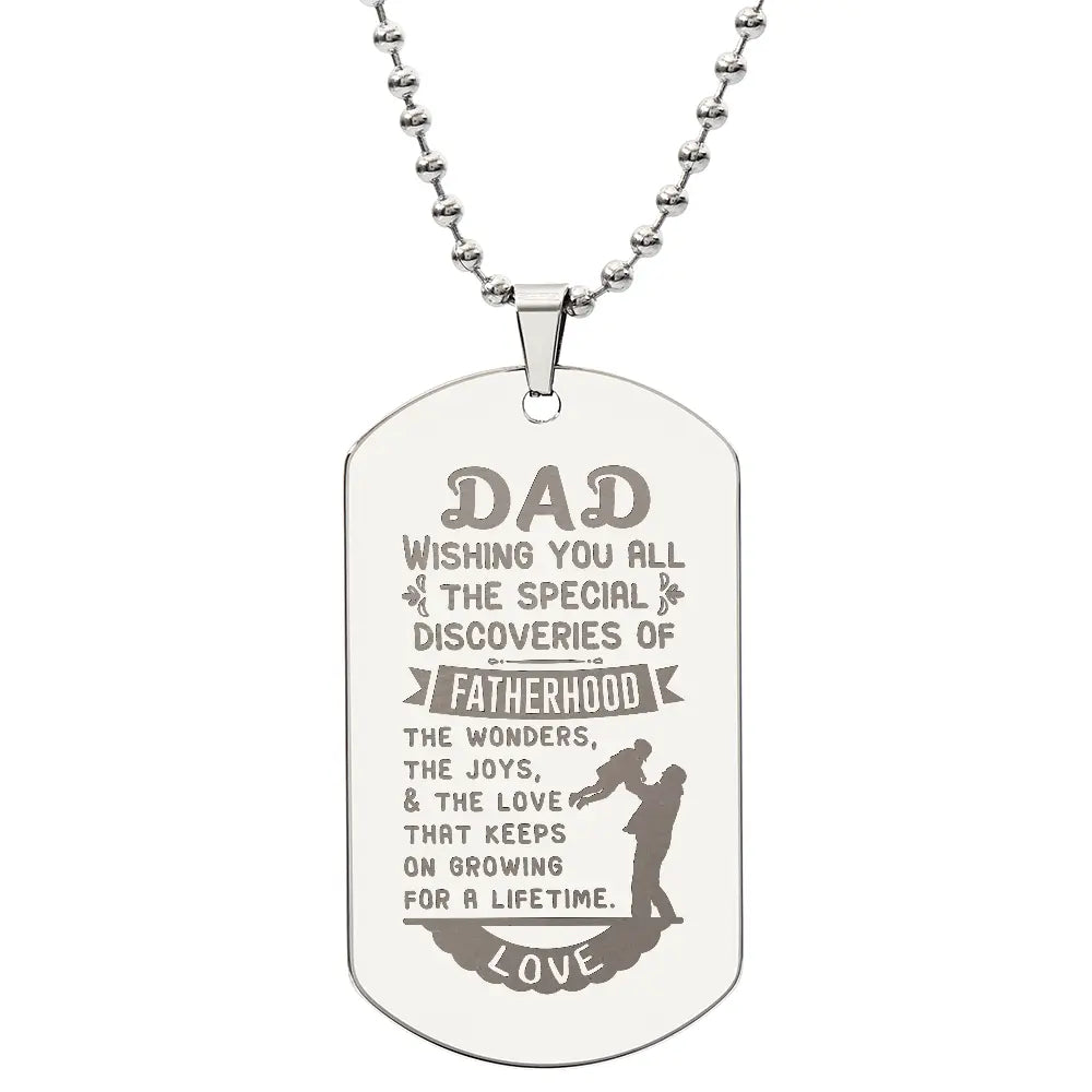 Personalized Engraved Dog Tag Necklace Custom Name Pendant 18K Gold Finish Jewelry Gift prime Collection Hub