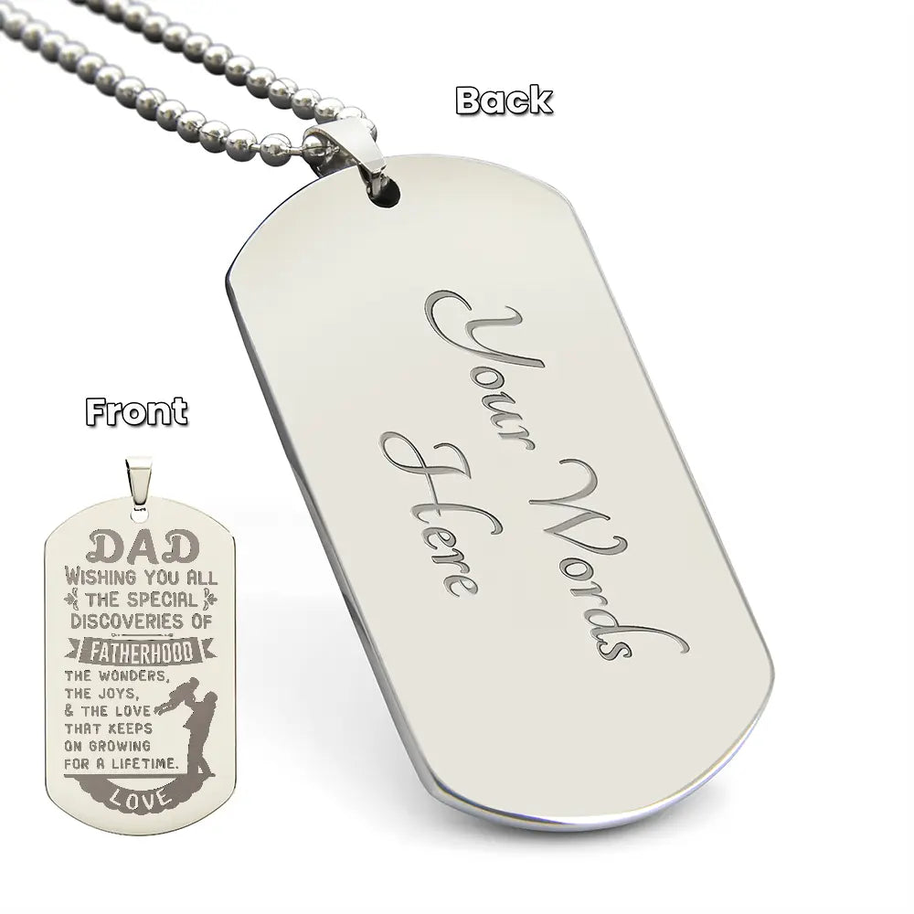 Personalized Engraved Dog Tag Necklace Custom Name Pendant 18K Gold Finish Jewelry Gift prime Collection Hub