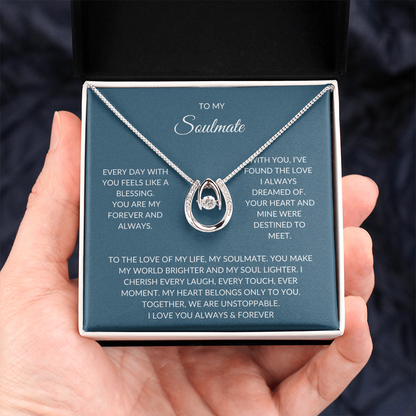 To My Soulmate – Dazzling Necklace Gift Set with Heartfelt Note
