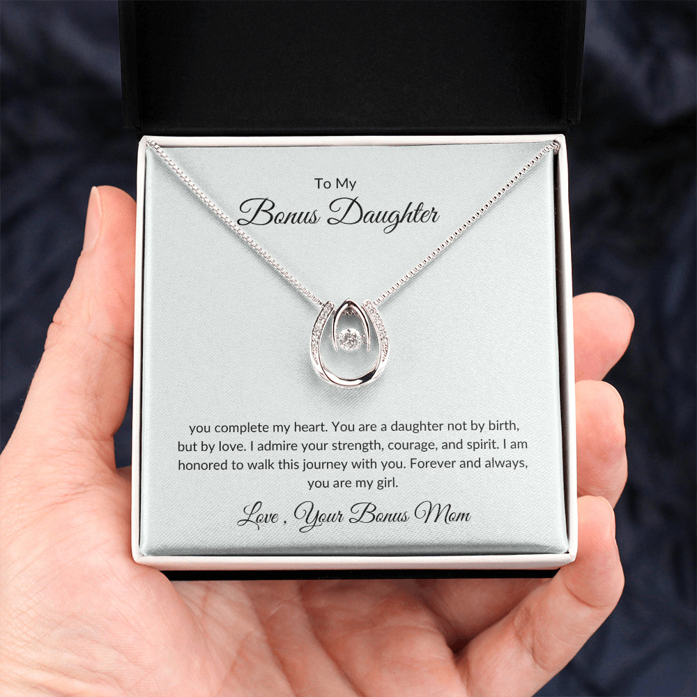 To My Bonus Daughter – Sparkle Pendant Necklace