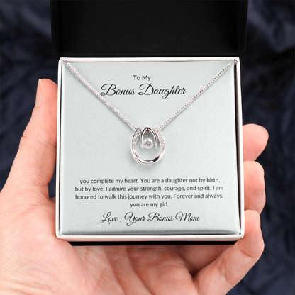 To My Bonus Daughter – Sparkle Pendant Necklace