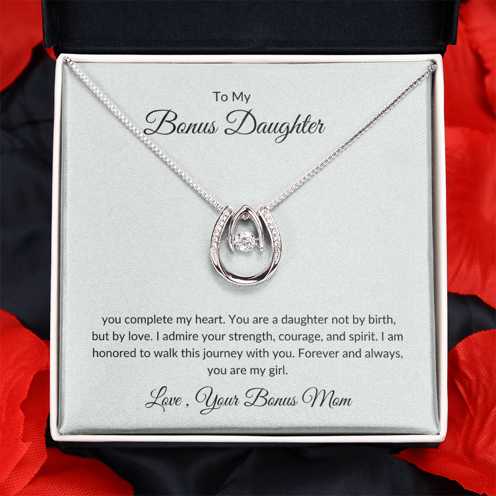 To My Bonus Daughter – Sparkle Pendant Necklace