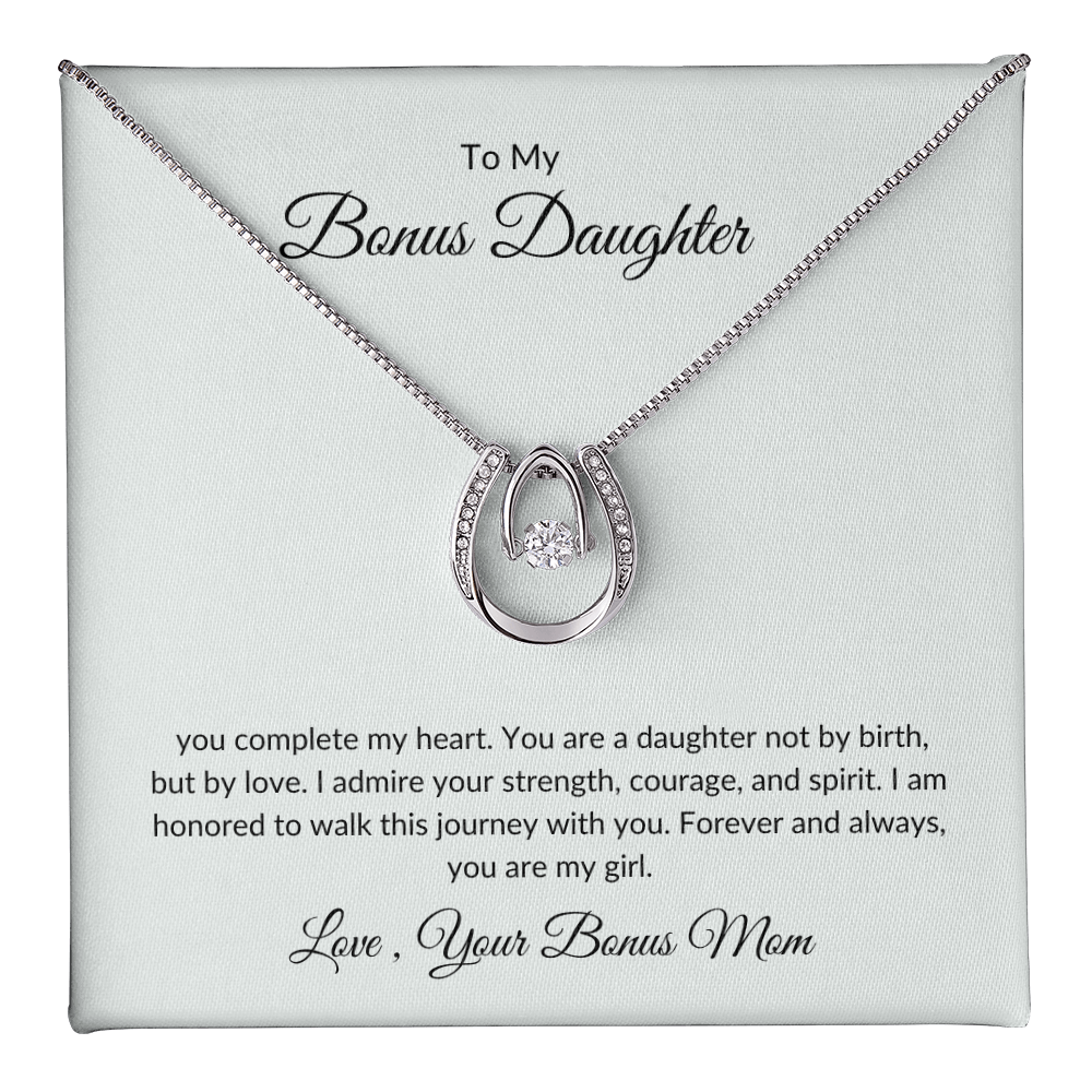 To My Bonus Daughter – Sparkle Pendant Necklace