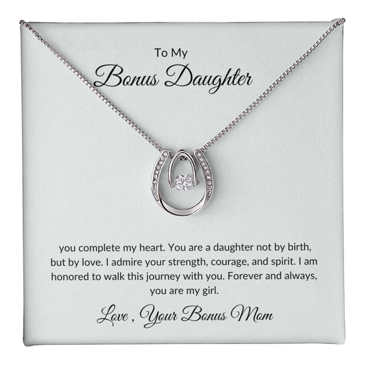 To My Bonus Daughter – Sparkle Pendant Necklace