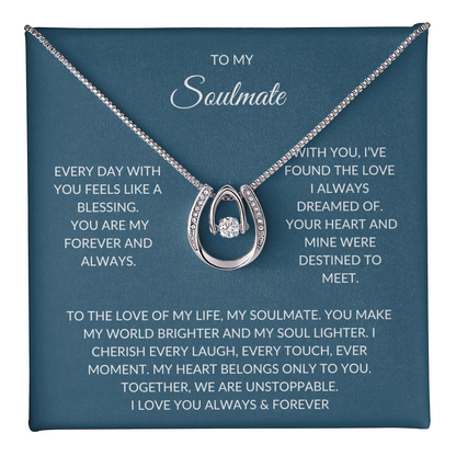 To My Soulmate – Dazzling Necklace Gift Set with Heartfelt Note