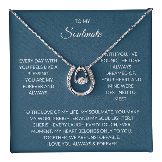 To My Soulmate – Dazzling Necklace Gift Set with Heartfelt Note