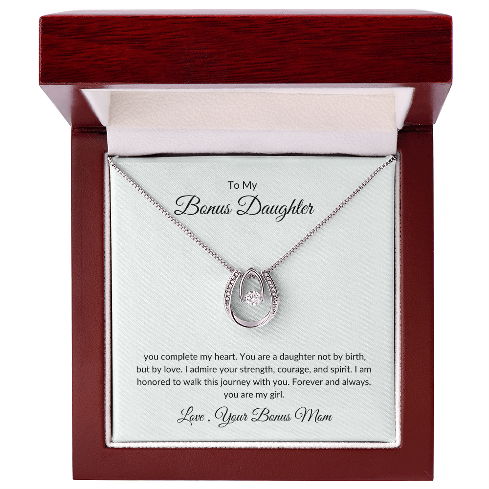 To My Bonus Daughter – Sparkle Pendant Necklace