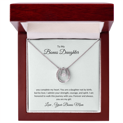 To My Bonus Daughter – Sparkle Pendant Necklace