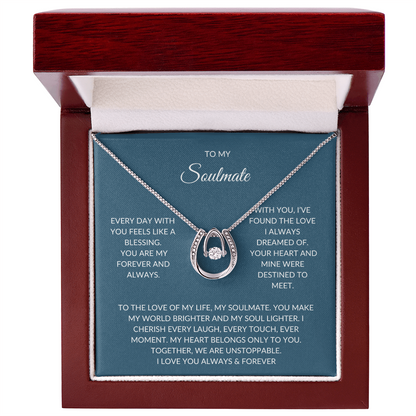To My Soulmate – Dazzling Necklace Gift Set with Heartfelt Note