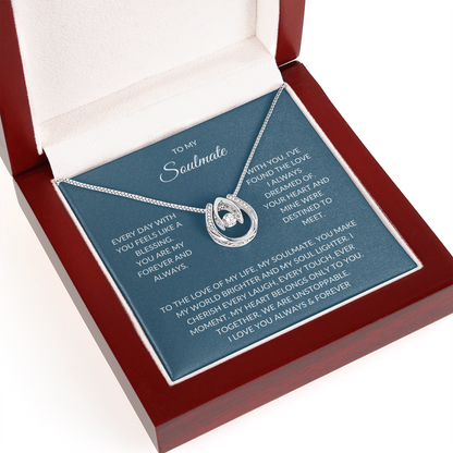 To My Soulmate – Dazzling Necklace Gift Set with Heartfelt Note