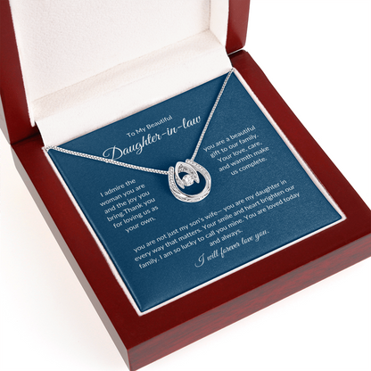 Daughter-in-Law Jewelry Gift – Sparkling Heart Pendant with Message Card