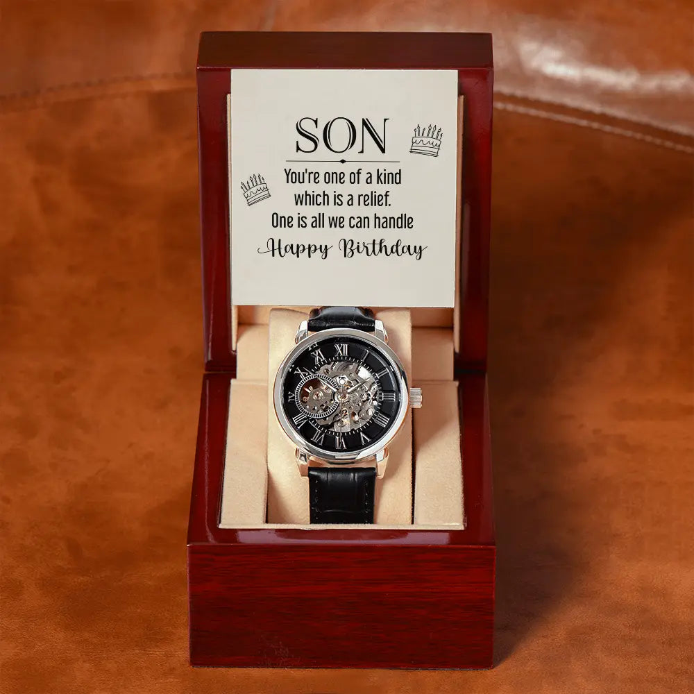 Openwork Skeleton Watch for Son Birthday Gift | Automatic Luxury Men's Watch prime Collection Hub