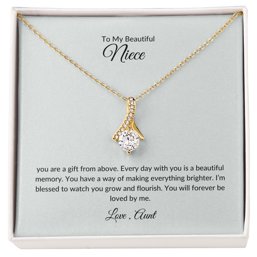 Niece Gift – Elegant Love Knot Necklace with Sentimental Card
