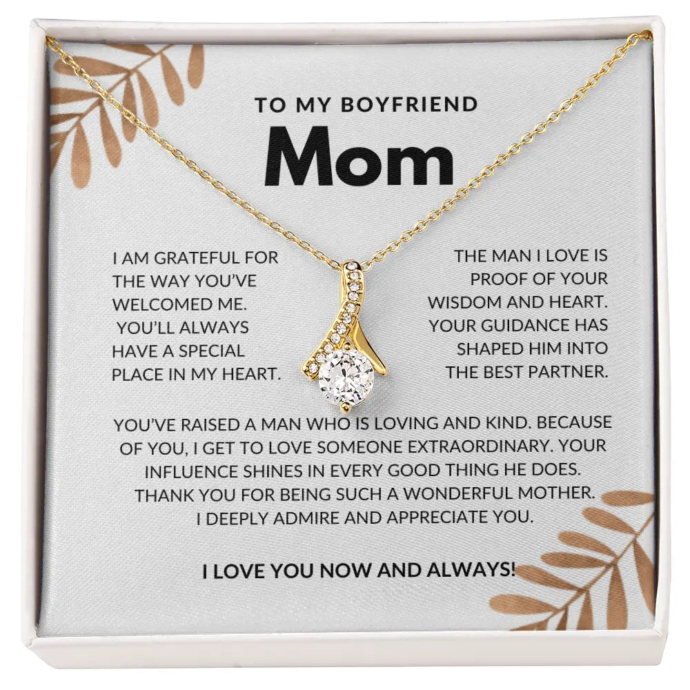 To My Boyfriend's Mom – Elegant Love Knot Necklace prime Collection Hub