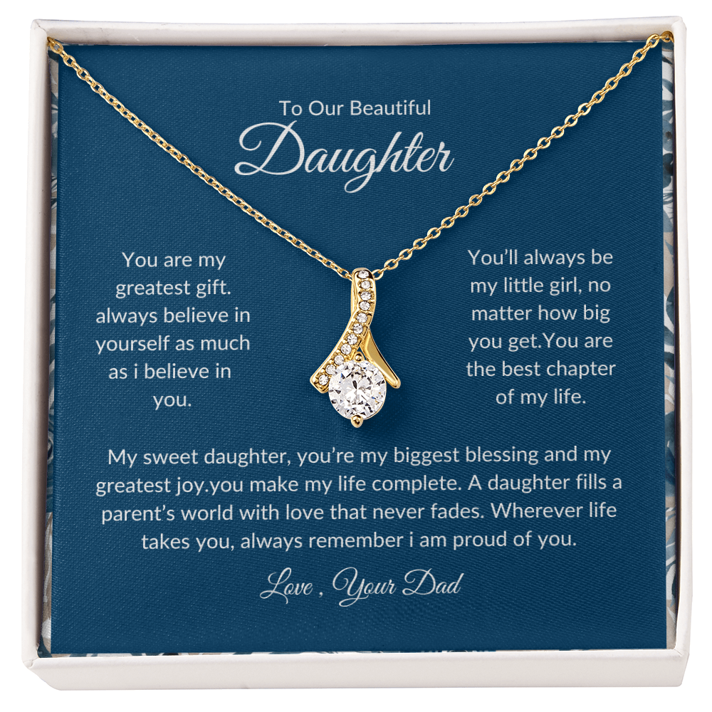 To My Daughter – Believe in Yourself – Love Knot Necklace
