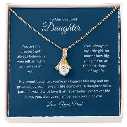 To My Daughter – Believe in Yourself – Love Knot Necklace