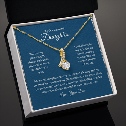 To My Daughter – Believe in Yourself – Love Knot Necklace