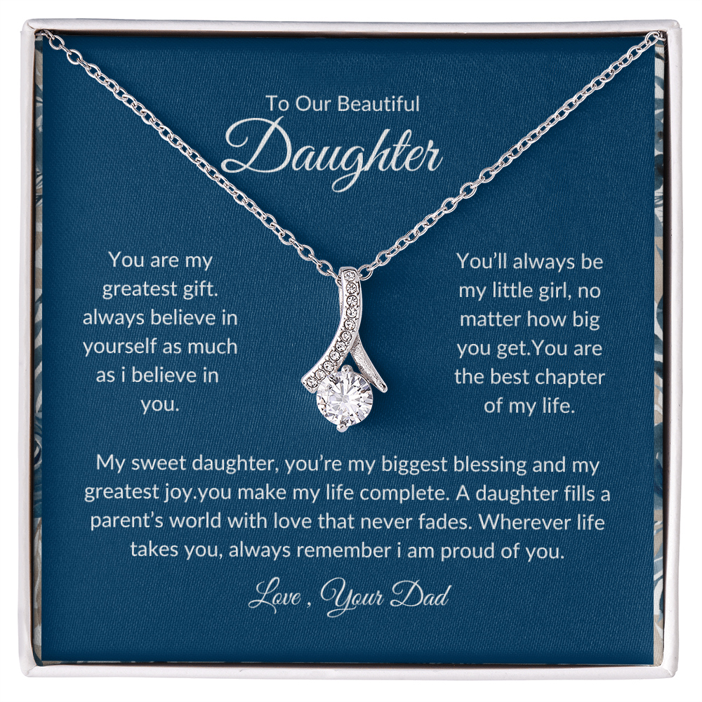 To My Daughter – Believe in Yourself – Love Knot Necklace