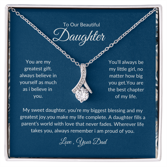 To My Daughter – Believe in Yourself – Love Knot Necklace