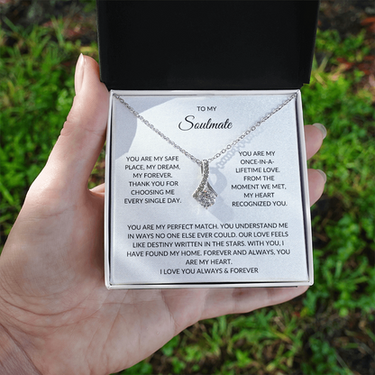 To My Soulmate – Sparkling Pendant Necklace with Elegant Box