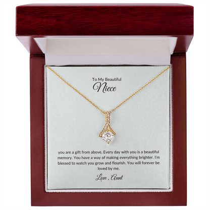 Niece Gift – Elegant Love Knot Necklace with Sentimental Card