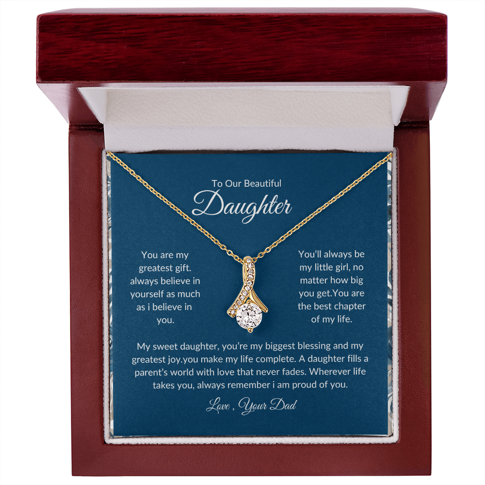 To My Daughter – Believe in Yourself – Love Knot Necklace