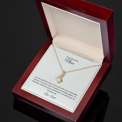 Niece Gift – Elegant Love Knot Necklace with Sentimental Card