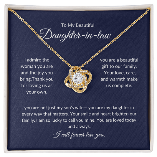 To My Daughter-in-Law Necklace – Elegant Jewelry Gift with Love Message