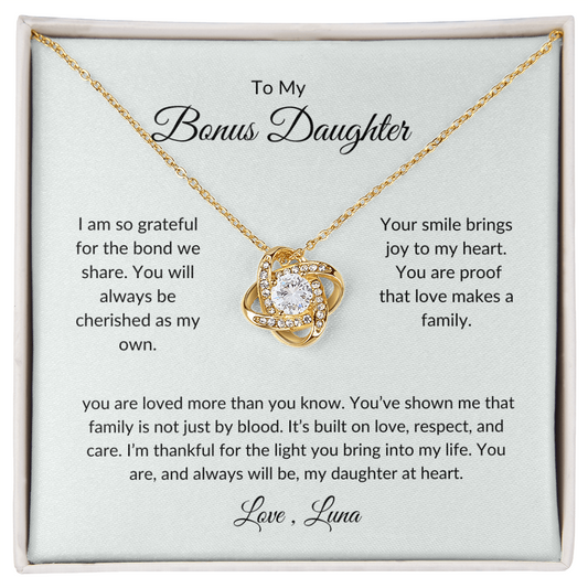 To My Bonus Daughter – Forever Circle Necklace Symbolizing Family Bond