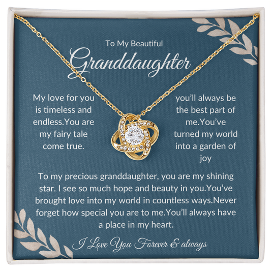 To My Granddaughter – Elegant Pendant Necklace with Love Note