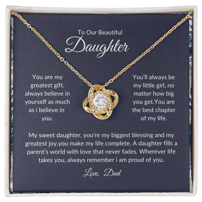 To My Daughter – Infinity Necklace Gift from Dad