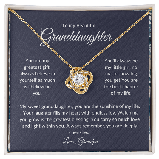 Granddaughter Gift – Forever Love Knot Necklace