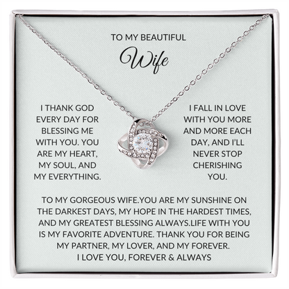 To My Beautiful Wife – Forever Love Necklace – A Gift She'll Never Forget