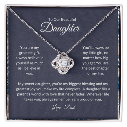 To My Daughter – Infinity Necklace Gift from Dad