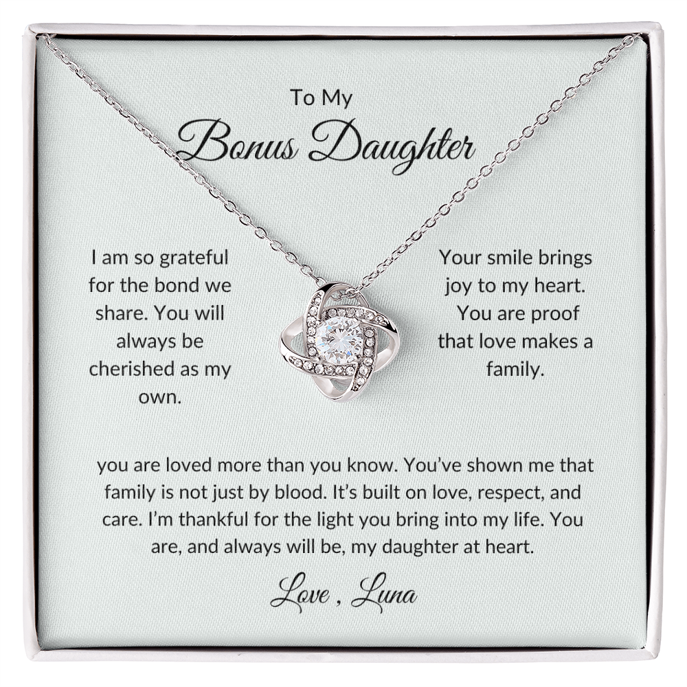 To My Bonus Daughter – Forever Circle Necklace Symbolizing Family Bond
