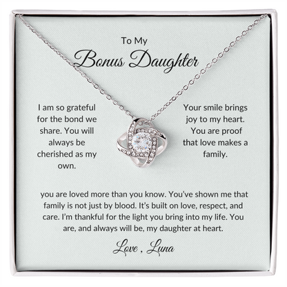 To My Bonus Daughter – Forever Circle Necklace Symbolizing Family Bond