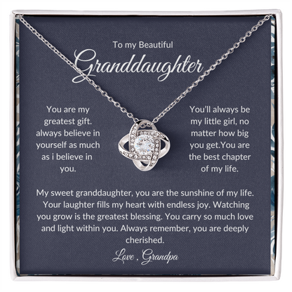 Granddaughter Gift – Forever Love Knot Necklace