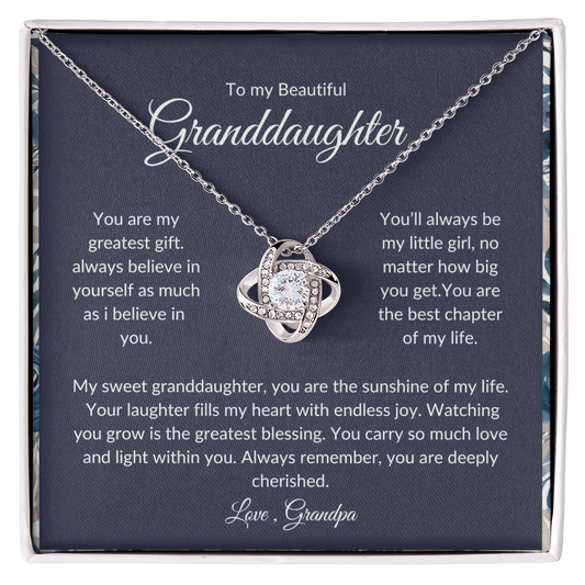Granddaughter Gift – Forever Love Knot Necklace