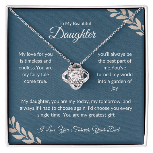 Daughter Birthday Gift | To My Daughter Love Knot Necklace