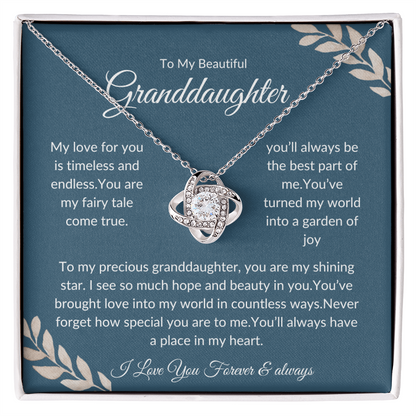 To My Granddaughter – Elegant Pendant Necklace with Love Note