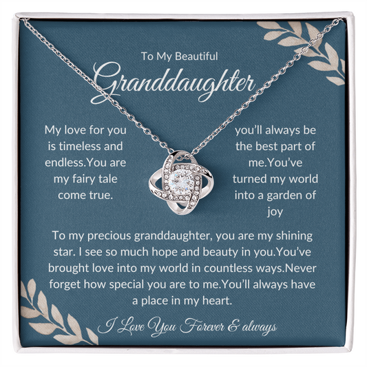 To My Granddaughter – Elegant Pendant Necklace with Love Note