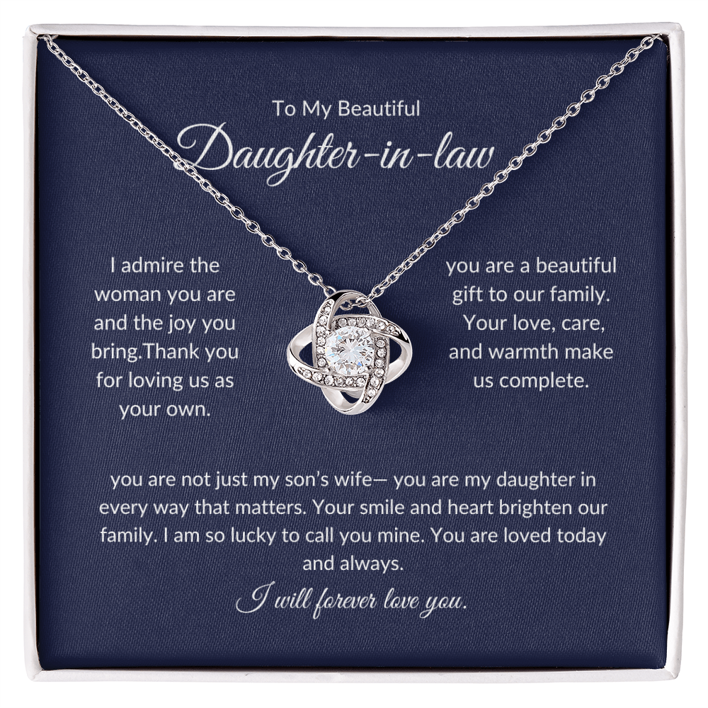 To My Daughter-in-Law Necklace – Elegant Jewelry Gift with Love Message