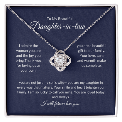 To My Daughter-in-Law Necklace – Elegant Jewelry Gift with Love Message