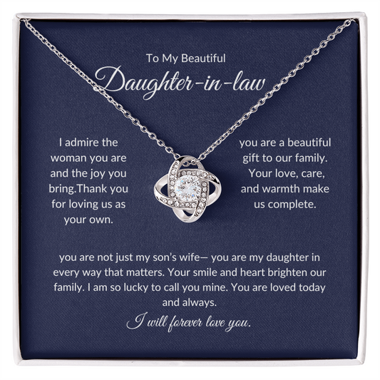 To My Daughter-in-Law Necklace – Elegant Jewelry Gift with Love Message