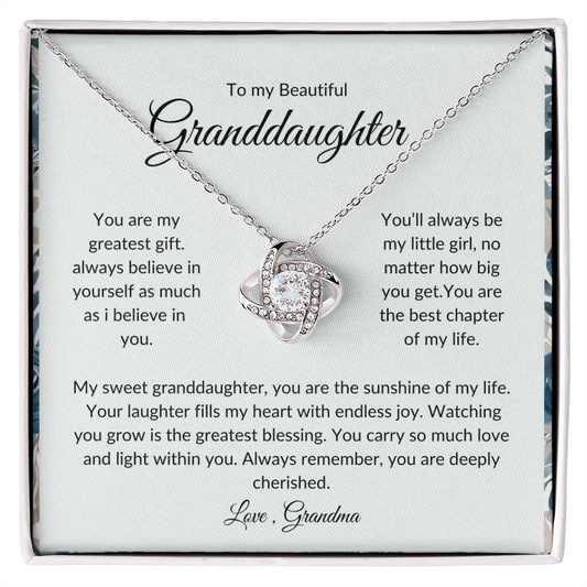 Granddaughter Gift – Sparkling Heart Necklace - Grandma