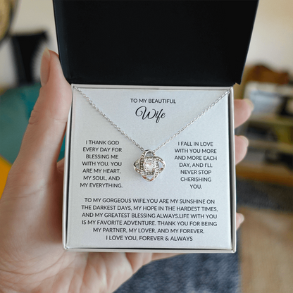 To My Beautiful Wife – Forever Love Necklace – A Gift She'll Never Forget