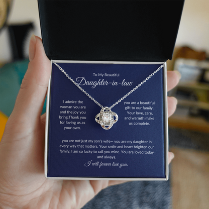 To My Daughter-in-Law Necklace – Elegant Jewelry Gift with Love Message