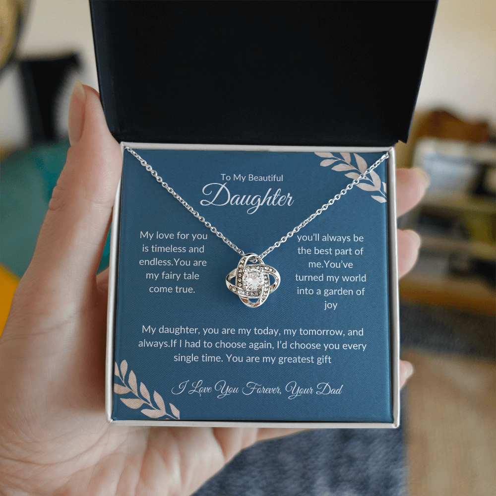 Daughter Birthday Gift | To My Daughter Love Knot Necklace